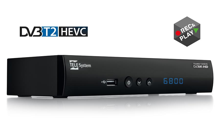 TELE System TS6800: Terrestrial DVB-T2 / HEVC Digital Receiver